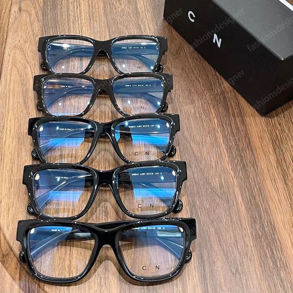 Occhiali da sole firmati da uomo occhiali da lettura da donna montatura in acetato 1:1 Lente trasparente CH3455 Occhiali da vista anti luce blu con custodia occhiali da sole firmati da donna