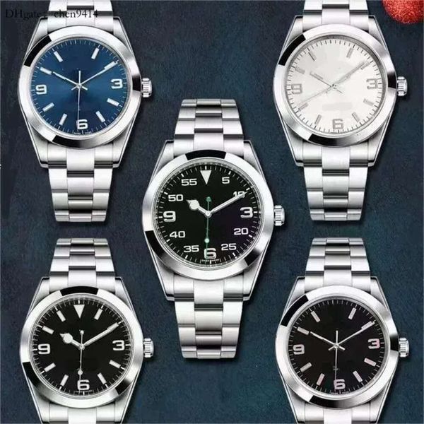 AAA Mens Watch Watch Saatler Saatler Safir Luminous MM Explorer Air King Paslanmaz Çelik Cuadrado Yedi Cuma Takimetre Top Marka S Es