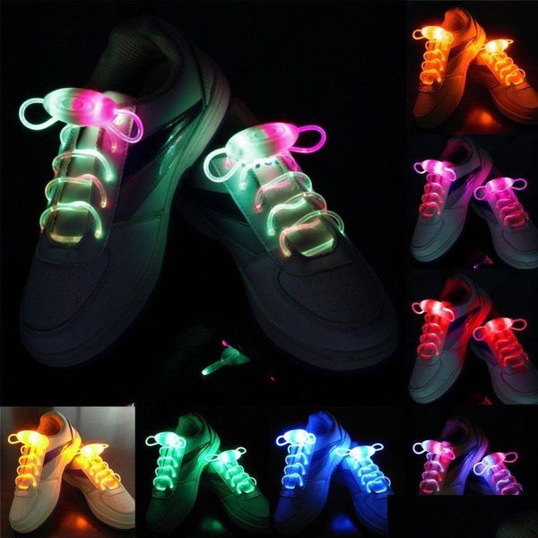 Led Gadget 3Rd Gen Cool Lampeggiante Light Up Flash Lacci delle scarpe Impermeabile Shoestring 3 modalità Lacci luminosi per scarpe Festival Party Rave Disc Dhbsq