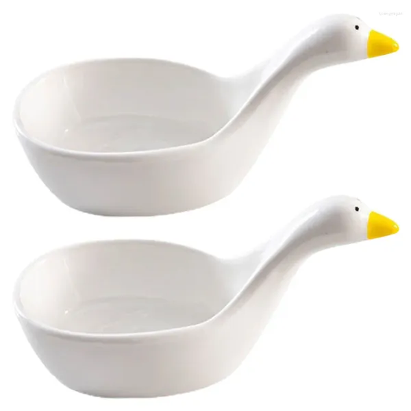 Pratos 2 Pcs Tempero Prato Cartoon Dip Sobremesa Prato Tigela Cerâmica Mini Dipping Bowls