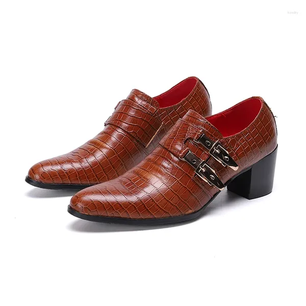 Sapatos de vestido luxo homens oxford couro italiano vermelho preto mão-polido apontado toe fivela casamento escritório formal