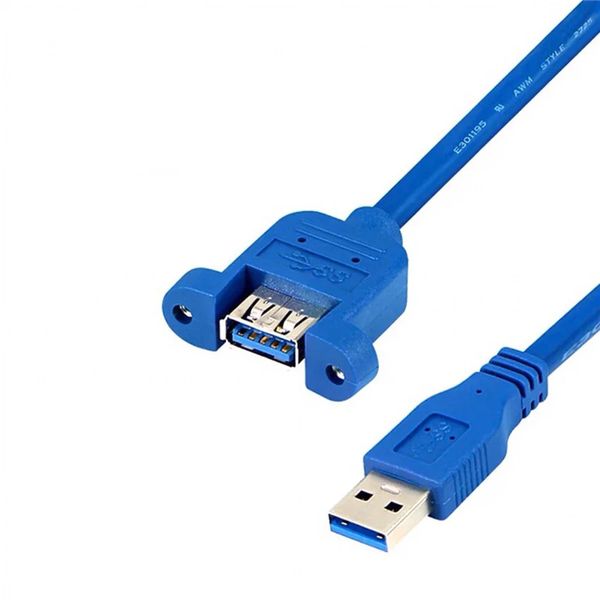 Cavo di ricarica rapida addensato multifunzionale Cavo di prolunga USB 3.0 maschio e femmina con viti per le orecchie Cavo dati USB