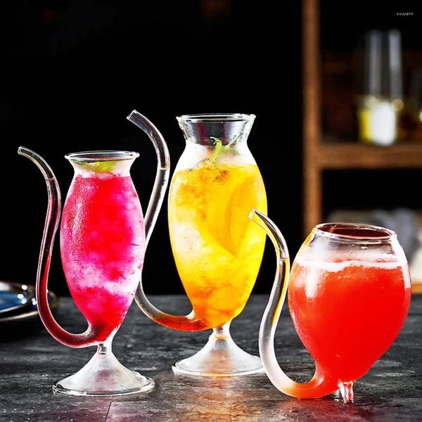 Bicchieri da vino Trasparente in vetro borosilicato alto Succo rosso Tazza di scoiattolo succhiasangue creativo con uccello a piedi