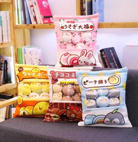 Puddingbeutel Lebensmittel Spielzeug Mini Tiere Bälle Gelbes Küken Bär Pinguin Rosa Hase 8 Stück Snack Reißverschlusstasche Dekor Kissen Kissen Mädchen Y018359990