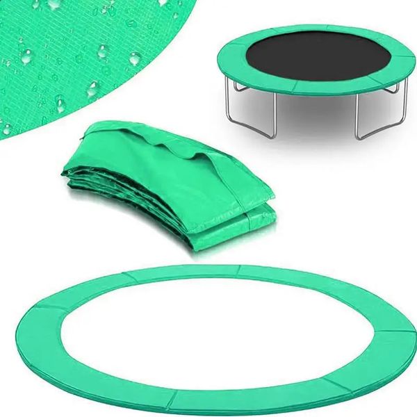 Almohadilla de trampolín Almohadilla de seguridad de repuesto Cubierta de resorte de trampolín impermeable Sin agujeros para poste 6 pies 8 pies 10 pies 12 pies Tamaño del marco Verde 240104