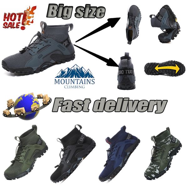 Novo estilo Mountain Fly Hiking Shos Preto Antracit Brown Basalto Flash Crimson Fusion Violet Olive Green Outdoor Trainers Sapatos de caminhada para homens e mulheres