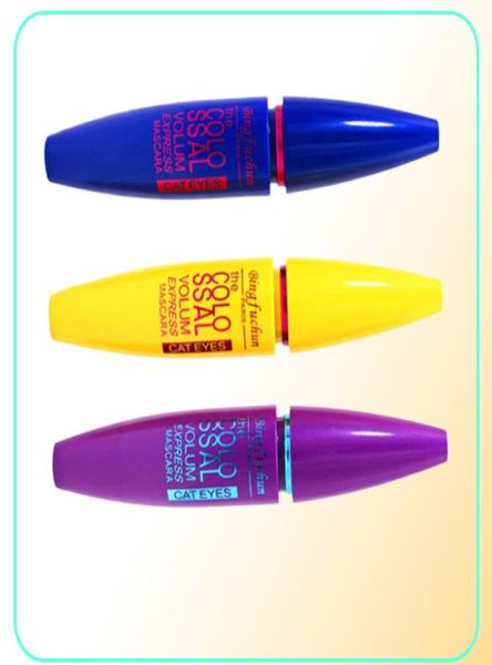 3 pzlotto Trucco Professionale nuovo Mascara Volume Express Mascara COLOSSALE con Collagene5872412