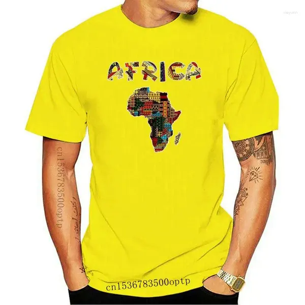 Erkek Tişörtleri Afrika Gurur Geleneksel Etnik Desen Afrika Harita T-Shirt