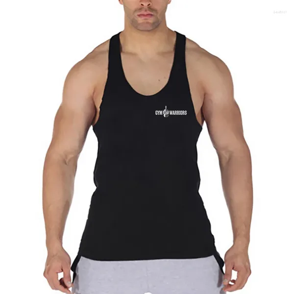 Canotte da uomo Bretelle alla moda da uomo Racer Back Slim Palestra Abbigliamento fitness Canottiera estiva casual senza maniche in cotone traspirante