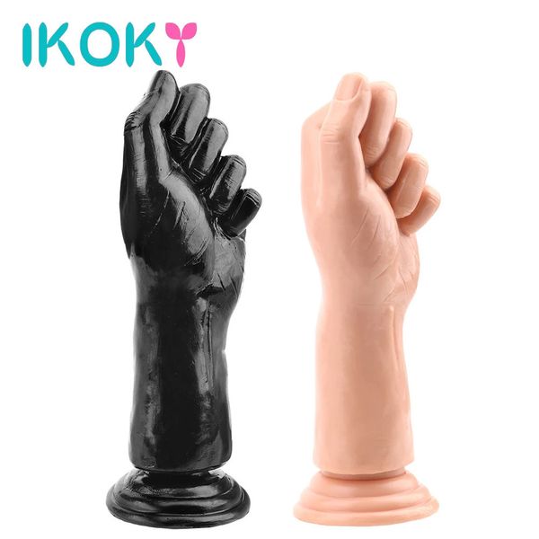 Ikoky grande pênis punho butt plug erótico silicone sucção grande mão anal recheado enorme vibrador masturbar brinquedos sexuais g-ponto anal plug 240105