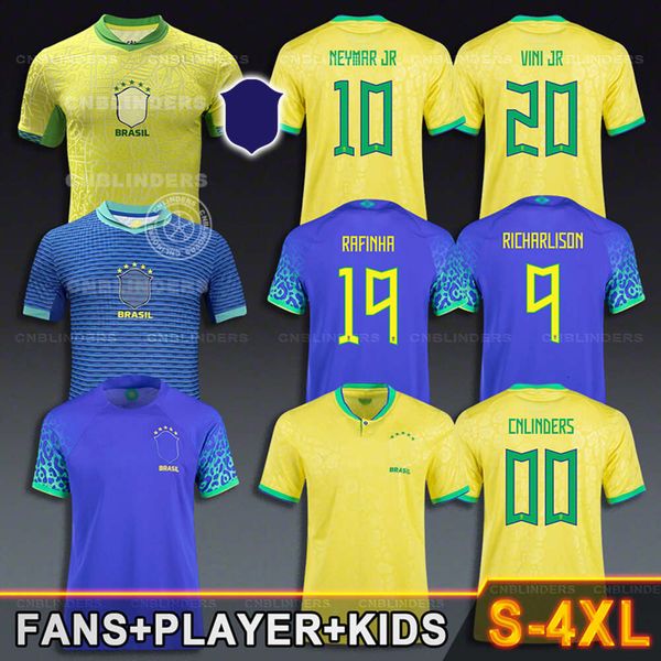 Brasil Brasil Novo 2024 Copa América Home Away Mulheres Camisa de Futebol 23 24 Kit de Futebol Neymar Jr Juventude Crianças Rodrygo Vinicius Bruno G Martinelli Versão do Jogador