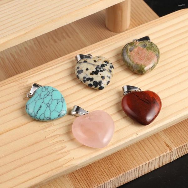 Ожерелья с подвесками, 2 шт., натуральный камень в форме сердца, кристалл агата, подвеска, ожерелье, серьги, ювелирные изделия, аксессуары, подарки