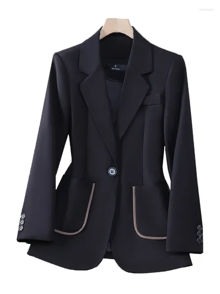 Abiti da donna Blazer Black Rose One Button Top Abbigliamento da pendolare femminile professionale Giacca da caffè primavera autunno moda donna da ufficio