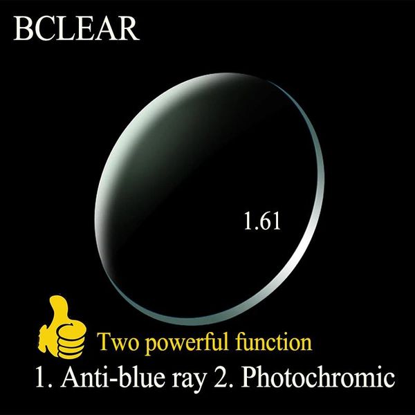 Sonnenbrille Bclear 1,61 Asphärisch verschreibungspflichtig Antiblau Computer Photochrome Gläser Sonnenbrillenglas Chamäleon Grau Braun Myopie Astigmatismus