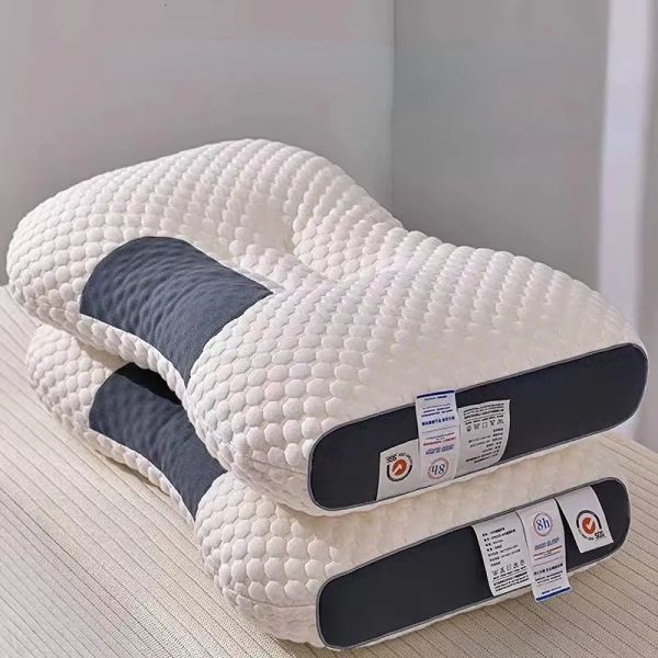 Kissen 3D-Hydrotherapie-Massage-Trennwand Schlafschutz Hals gestricktes Baumwollkissen Bettkissenkern Geschenk Anti-Müdigkeit 230704