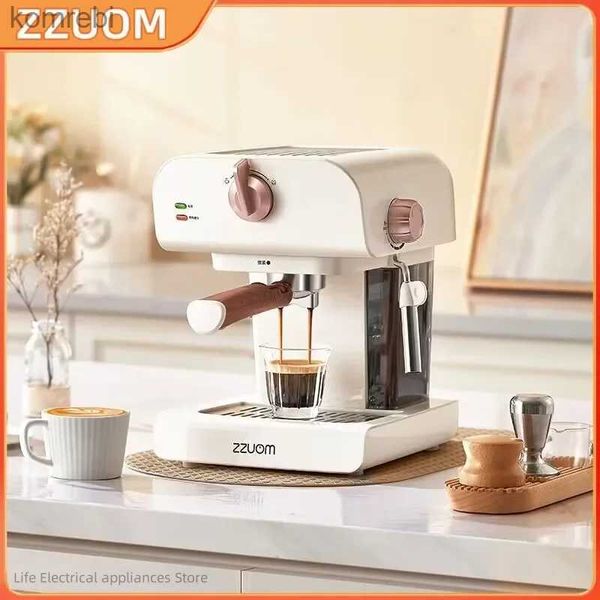 Máquinas de café ZZUOM Espresso Máquina de café doméstica semiautomática Máquinas de café de alta pressão Máquina de espuma de leite a vapor 20Bar Bomba PressureL240105