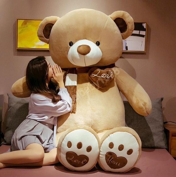 80100CM 4 Colors Teddy Bear With Scarf Stuffed Animals LOVE Bear Plush Toys Teddy Bear Doll Lovers Birthday Baby Girl Gift2929939