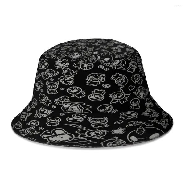 Berretti The Binding Of Isaac Modello Custodia per cellulare Mousepad Cappello a secchiello per donna Uomo Adolescente Cappelli da pesca Bob pieghevoli Cappellino Panama