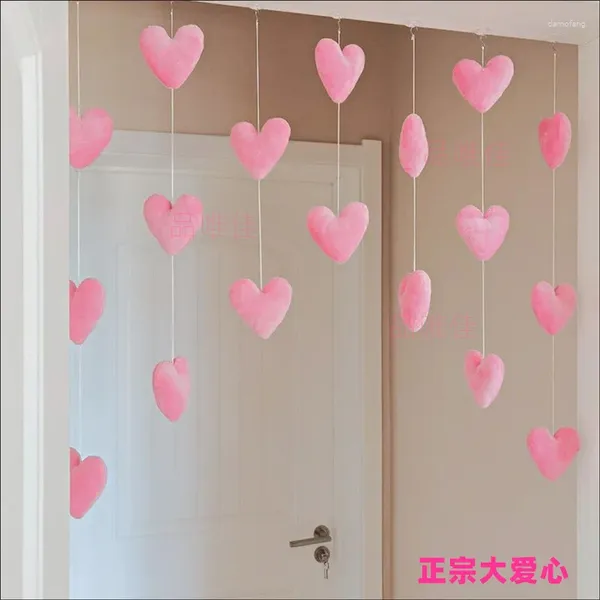 Perde sevimli kalp şekli kapı perdeleri kısa romantik kızlar oda bölücü partiton tatlı boncuk pencere valance
