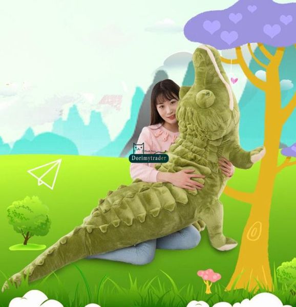 Dorimytrader grootste realistische liggende dier krokodil knuffel zacht gevuld alligator pop kussen cadeau voor kinderen decoratie 200 cm 5954274