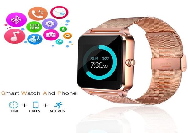 Z60 Edelstahl Bluetooth Smart Watch Phone GT09 Unterstützung SIM TF Karte Kamera Fitness Tracker Smartwatch für IOS Android9333221