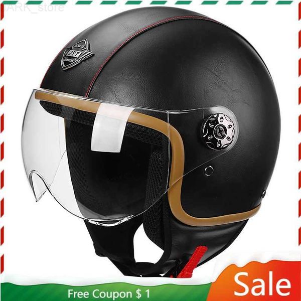 Caschi moto Caschi moto Casco aperto Sicurezza Kick Scooter Moto elettriche Flip Up Casco mezza faccia Casque Roof Vintage De SeguridadL24014