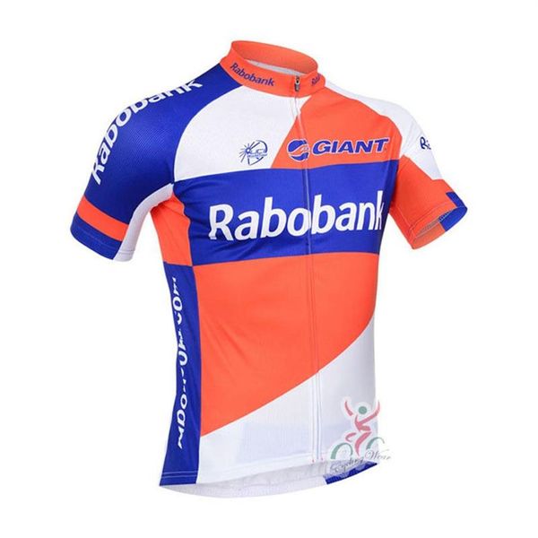 Велоспорт Джерси Pro Team RABOBANK Мужская летняя быстросохнущая спортивная форма Рубашки для горного велосипеда Велосипедные топы Гоночная одежда Открытый Sp246G