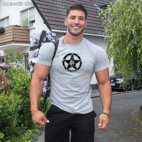 Homens camisetas Outono e inverno treinamento masculino camisa casual camiseta juventude fitness magro encaixe confortável tops t240105
