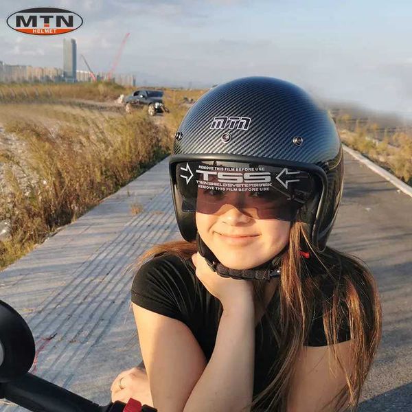 Motosiklet kaskları karbon fiber desen motosiklet kask açık yüz scooter casco pilot erkek motosiklet kapakete de moto fabrikası doğrudan24014
