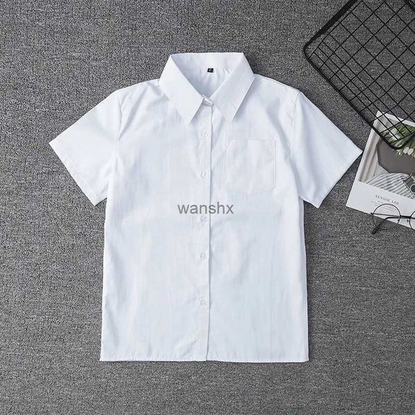 Camisetas masculinas estudantes japoneses Camisa branca de manga curta para meninas Vestido de uniformes da escola secundária JK Uniforme Top Top XS-5xll240104