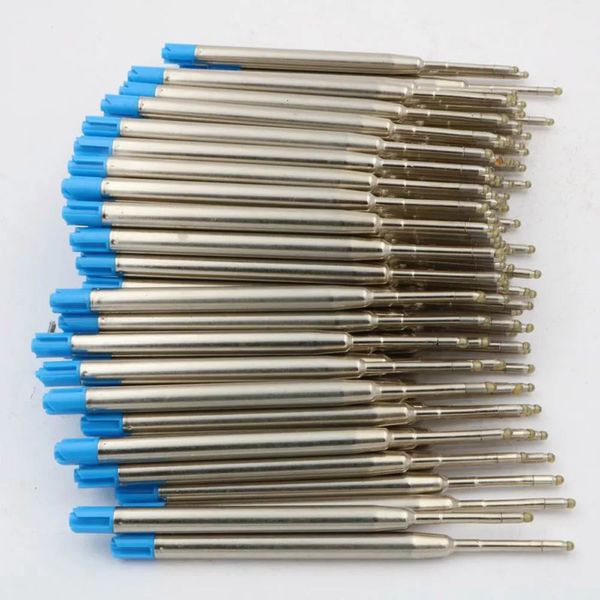 Toptan 100pcs Ball Point Pen Kırtasiye Mavi Kalem Doldurmalar 240105