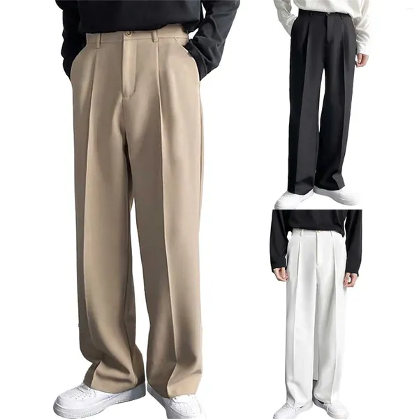 Herrenhose, formeller Anzug mit schrägen Taschen, gerader Schlauch, lockere Passform, einfarbig, hübsche Männer, bunt, großer Schaumstoff