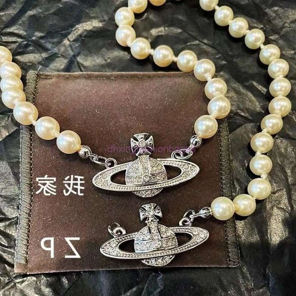Gioielli Vivienne di moda Collana Western Empress Dowager Saturn Collana Donna Ouyang Nana Stesso stile Piccolo girocollo di lusso Collana con colletto di perle Xia