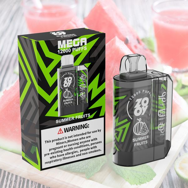 Factory Vape ZOOY Mega 12000 Puffs Einweg-Elektronik-Zigaretten-Mesh-Spule Einweg-Vape 650 mAh Akku aufladen 23 ml vorgefüllter Verdampfer Puff E-Zigarette