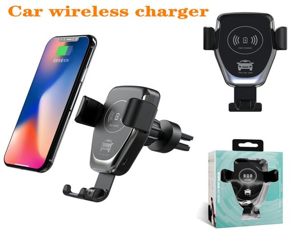 QI Wireless Car Charger 10W Schnelles kabelloses Ladegerät Autohalterung Air Vent Gravity Phone Holder Kompatibles kabelloses Ladegerät8683921