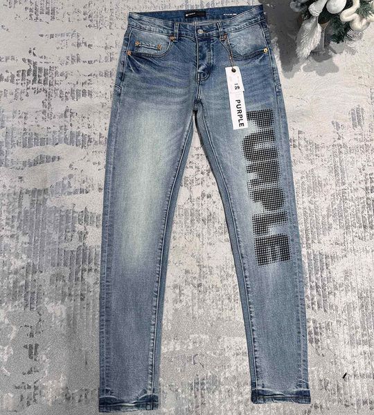 Herbst-Winter-Mode für Herren, Denim-Hose, ideal für lässige Vintage-Jeans, verwaschene Stile, lila Jeans, Hose, Hose, neue Farben, 23FW 0105