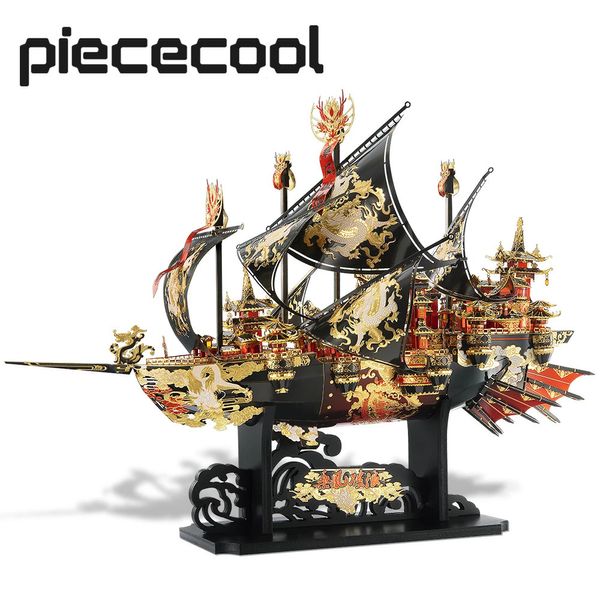 Piececool 3D Metal Puzzle THE WIND BREAKER Sky Ship Model Kits DIY Jigsaw Toy para coleção de adultos 240104