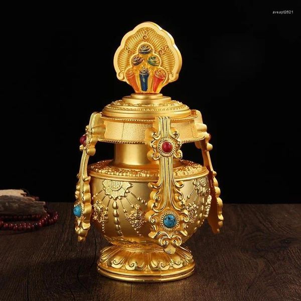 Şişeler Tibet şişesi kakma el sanatları Budizm alaşım kazınmış kutsal su depolama tantrik sunaklar ev masaüstü dekoratif