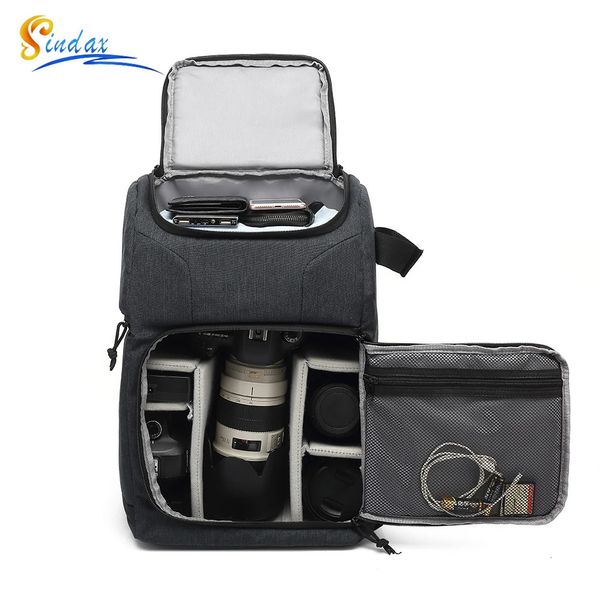 Borsa fotografica impermeabile Zaino per fotocamere Po per laptop Canon DSLR Borsa da viaggio portatile per treppiede per obiettivo Borsa video 240104