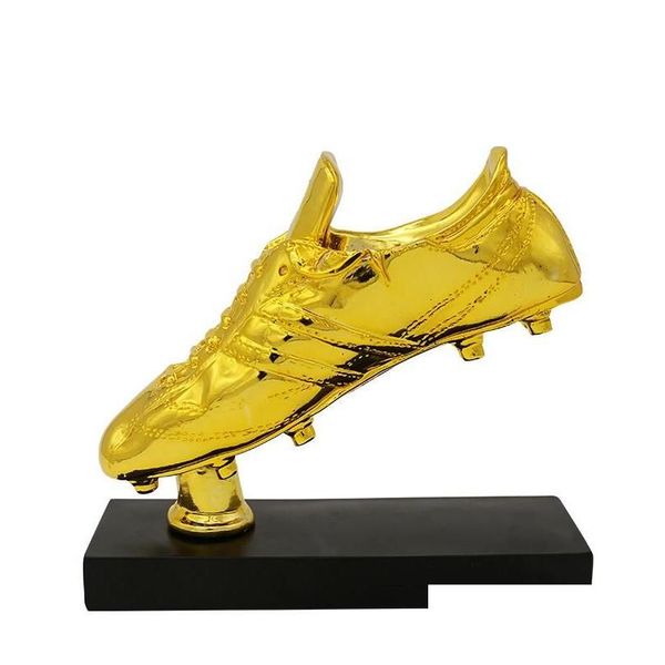 Jogo de futebol colecionável fãs de futebol lembrança bota de ouro troféu criativo resina artesanato chapeamento artigos de decoração para casa mo dhnzy