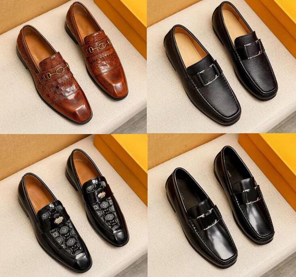 Designer-Kleidschuhe für Herren, Müßiggänger, weiches Rindsleder, Partyschuhe, Marke, Dreieck-Logo, Lederschuhe, Slip-on-Schuhe, Größe 38–45