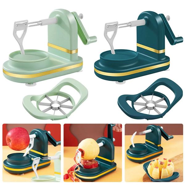 Multifuncional frutas maçãs descascador máquina cortador cortador manual de rotação para cozinha peeling cítrico gadgets 240104