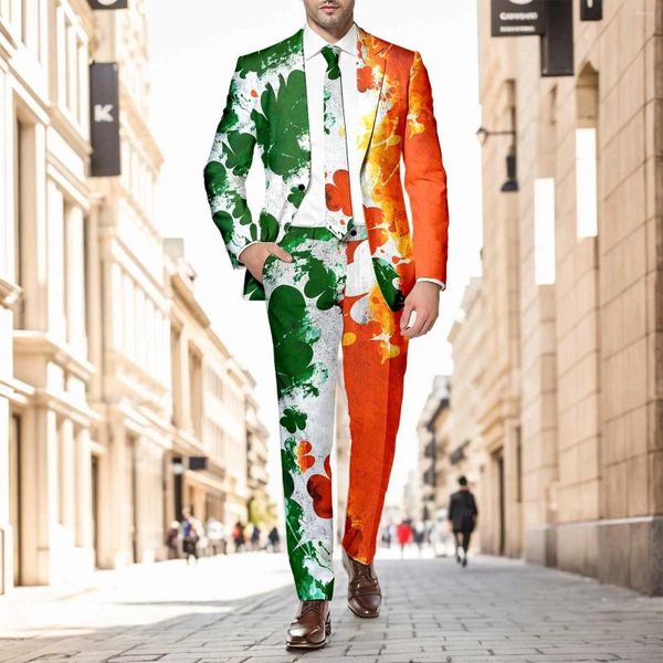 Abiti da uomo Giacca da uomo elegante Colletto rovesciato Giacca coreana slim Carnevale Irlanda Festival Abito maschile Taglie forti