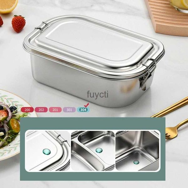 Bento-Boxen, Lunchbox aus Edelstahl, versiegelte und auslaufsichere Lunchbehälter, rechteckige Bento-Box für Kinder und Erwachsene, langlebig, Großhandel YQ240105