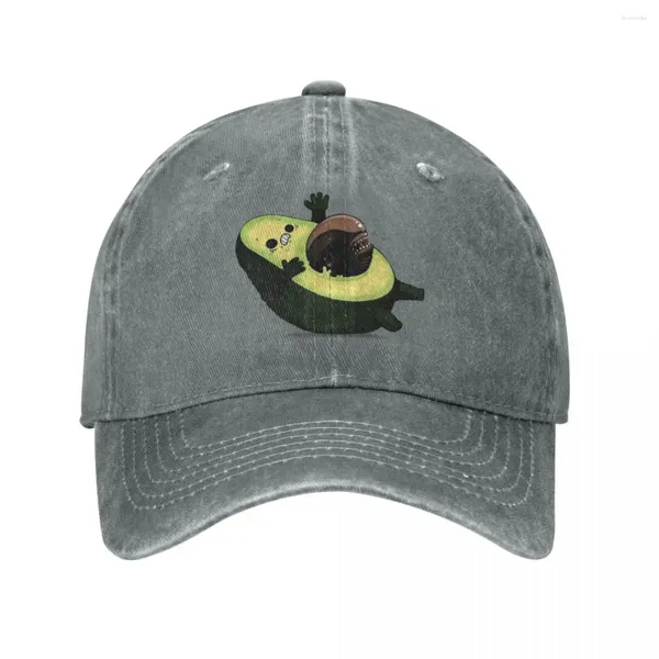 Ball Caps Avocalien Avokado Erkek Kadın Beyzbol Kapağı Meyve Gıda Karikatür Sıkıntılı Denim Yıkanmış Şapka Vintage Açık Snapback