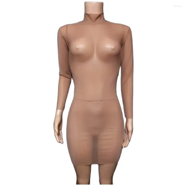 Bühnenkleidung, durchsichtig, figurbetont, nacktes Kleid, für Damen, sexy, transparent, eng, Tanz, Sänger, Kostüm, Nachtclub