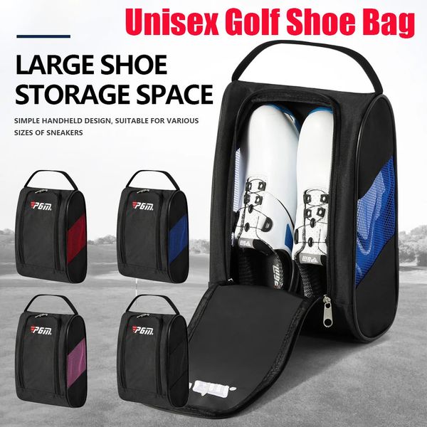 Borsa per scarpe da golf unisex Custodia traspirante Custodia per scarpe con cerniera resistente all'acqua Supporti per scarpe in nylon sportivo 240104