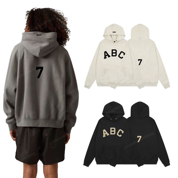 FOG Kapuzenpullover für Herren und Damen, Frühlings- und Herbstmodelle, Beflockungsbuchstaben, bedruckt, ABC American High Street Tide, lockerer Paar-Hoodie