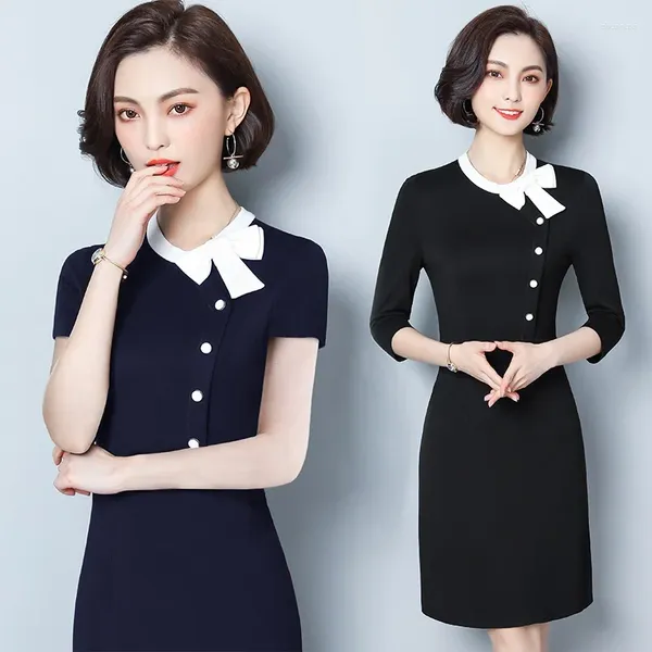 Partykleider Arbeitskleidung Business Kleid Midi Elegante Bürokleidung für Damen Koreanischer Stil Kleidung Kosmetikerin Massage Uniformen AS315