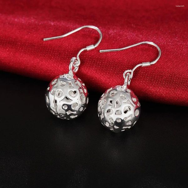 Dangle brincos finos 925 prata esterlina encantos bola para mulheres temperamento moda festa de casamento presentes de natal jóias